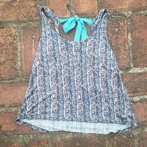 Geometric Tank Top with Ribbon